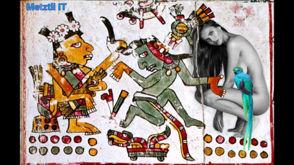 Xochiquetzal and Вики Xochiquetzal. Image Based on 'Borgia Codex'