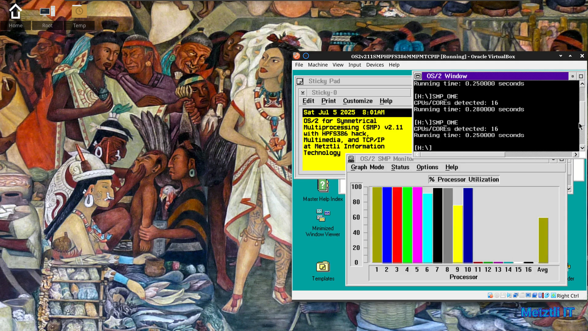 Ahuiani: OS/2 for Symmetrical Multiprocessing(SMP) v2.11 with HPFS386, MultiMedia, and TCP/IP stack.