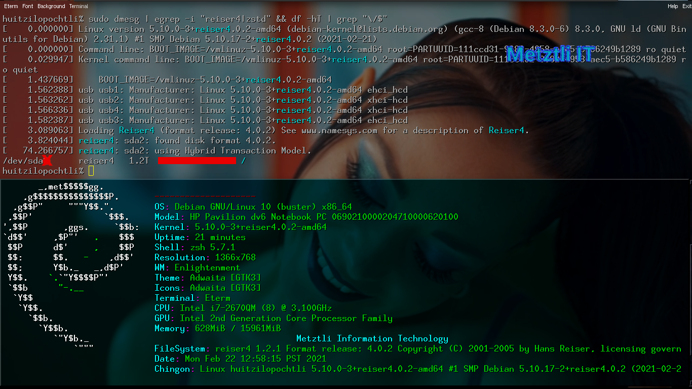 Running Linux 5.17-2 reiser4 Software Framework Release Number (SFRN) 4.0.2
